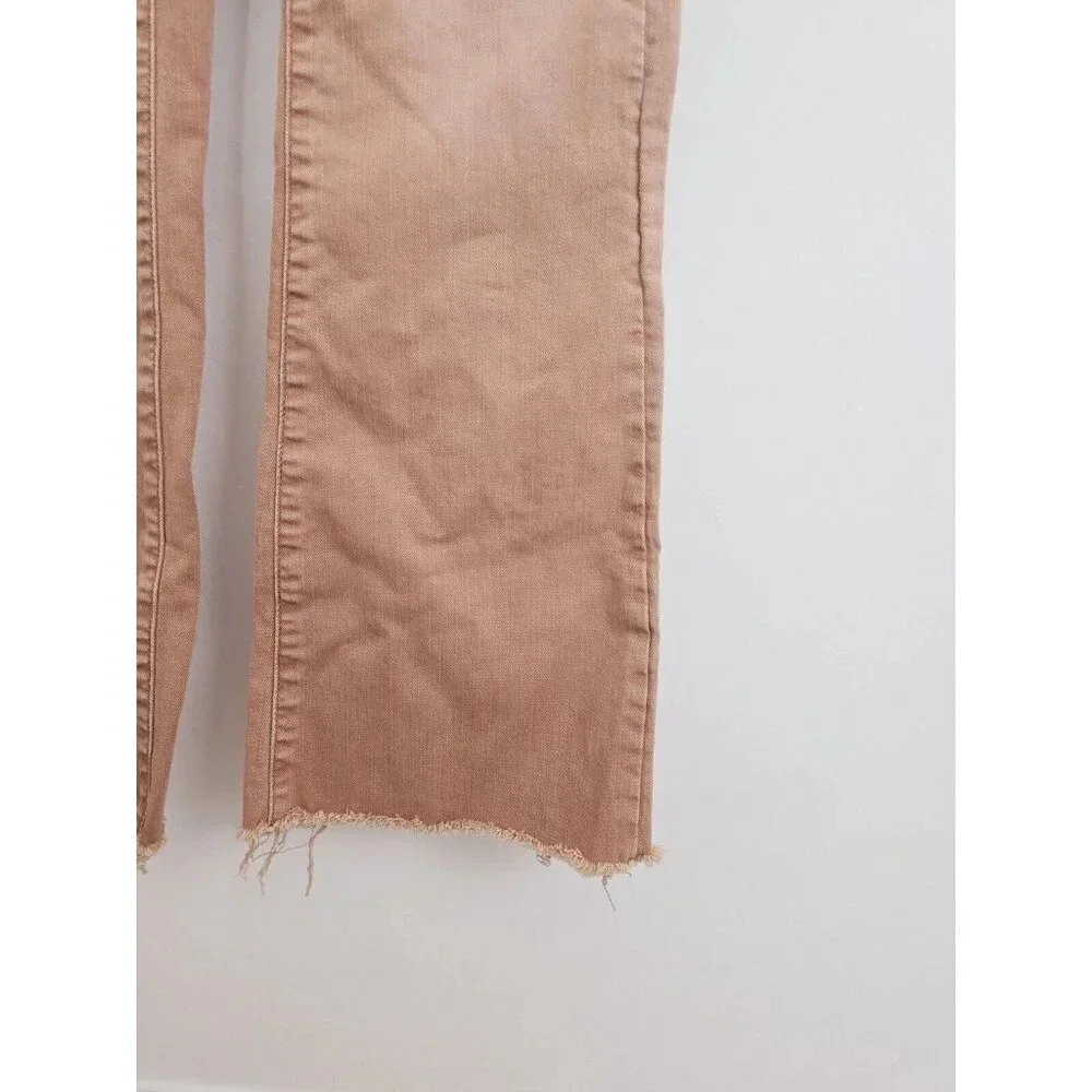 Pilcro Anthropologie Bronze Boho Low Rise Icon Faded Flared Y2K Cotton Jeans 28 - Picture 7 of 14
